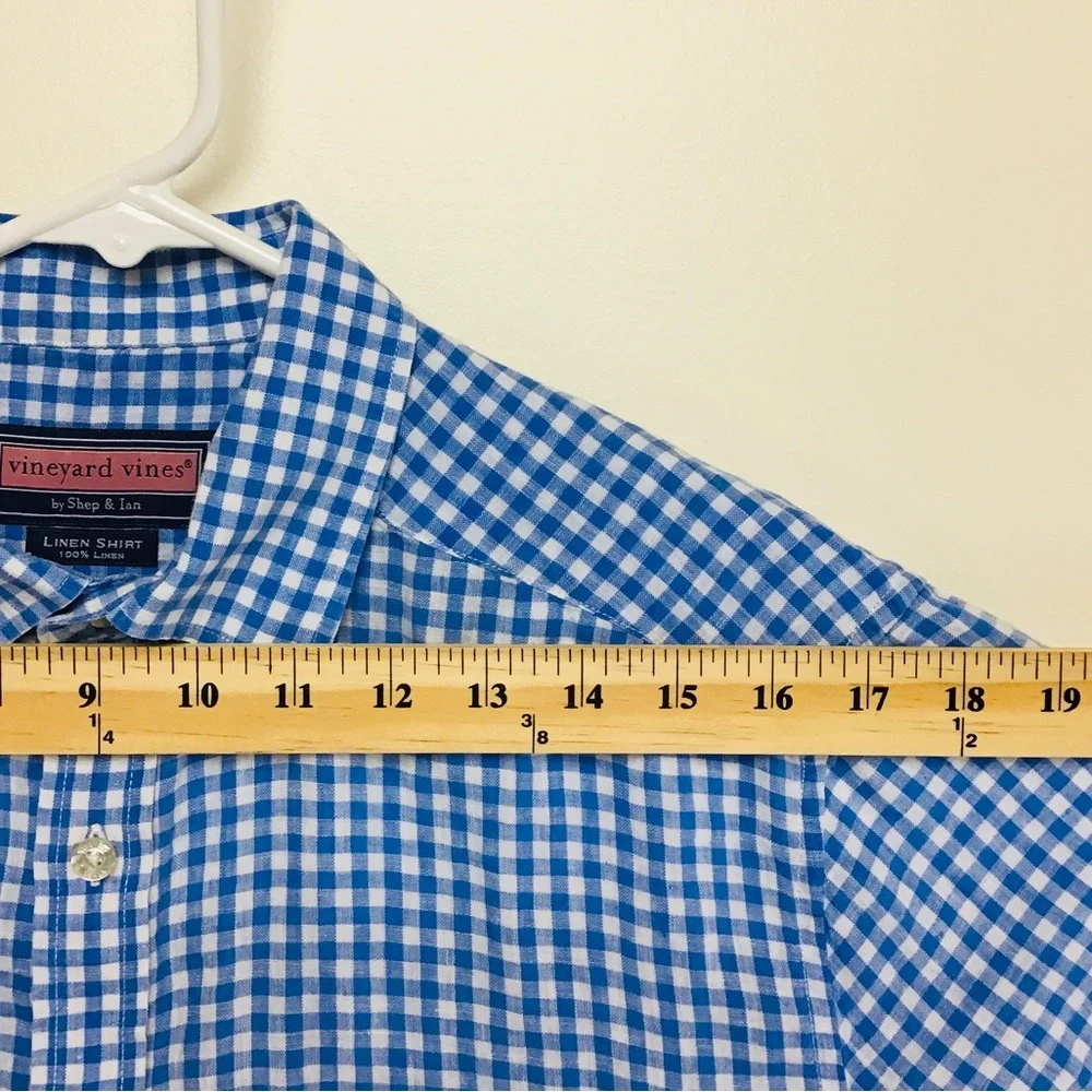 Vineyard Vines 100% linen mens long sleeve button up shirt M - Picture 7 of 8